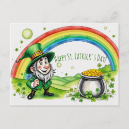 Custom Leprechaun Gnome St. Patrick's Day Shamrock Postkarte