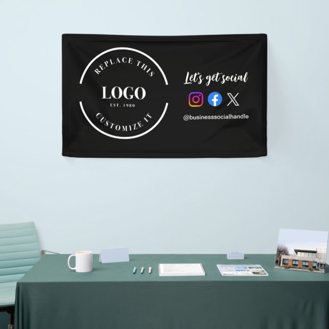 Custom Let's Get Social Media Website Logo-Banner Banner (Messeveranstaltung)