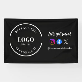 Custom Let's Get Social Media Website Logo-Banner Banner