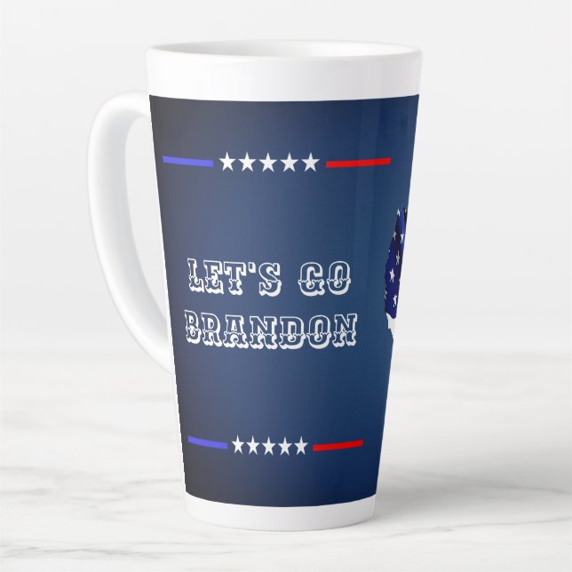 Custom LET'S GO BRANDON Trump 2024 Amerikanische F Milchtasse (Linke Ecke)
