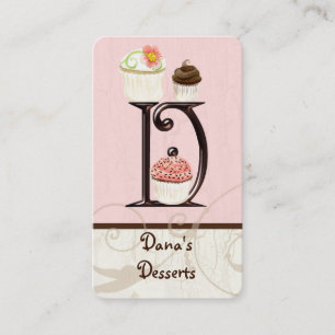 Custom Letter D Monogram Desserery Business Visitenkarte