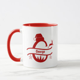 Custom Letter G Name Christmas Monogram Tasse