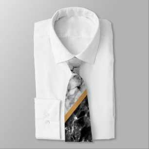 Custom Letter Neck Tie Schwarz-weiß Marble Stone Krawatte