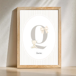 Custom Letter O Nursery Wall Art - Baby Name Print Poster