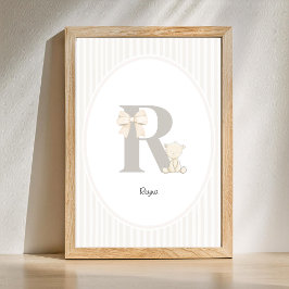 Custom Letter Q Nursery Wall Art - Baby Name Print Poster