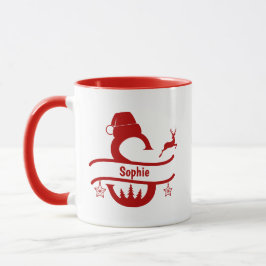 Custom Letter S Name Christmas Monogram Tasse