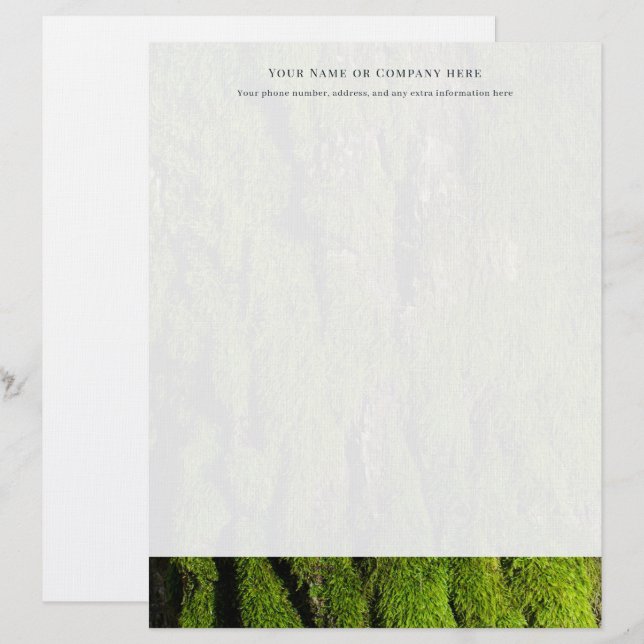 Custom Letterhead with Lush Moss on Tree Briefbogen (Vorne/Hinten)