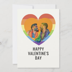 CUSTOM LGBT Valentinstag Elegantes Herz Foto Feiertagskarte