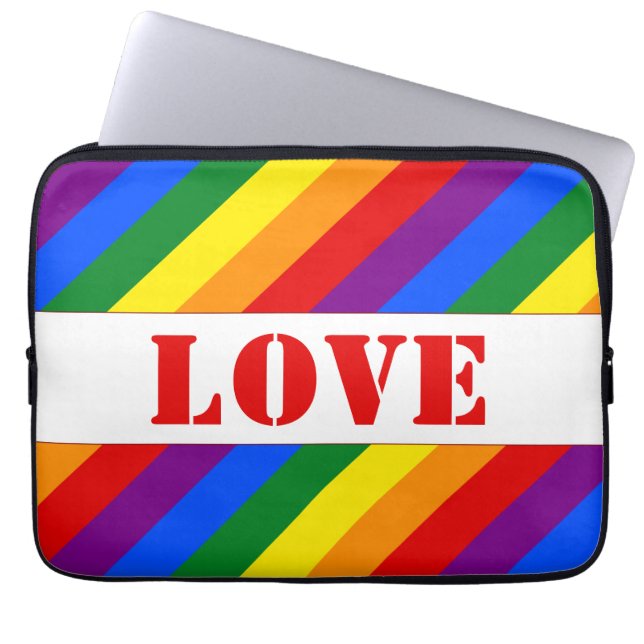 custom LGBTQ+ Rainbow Flag Stripes Pride Month -  Laptopschutzhülle (Vorderseite)