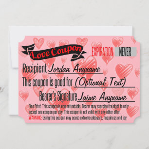 CUSTOM Liebe Coupon für BLANK Einladung