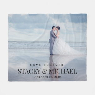 Custom Liebe Forever Foto Hochzeit Fleecedecke