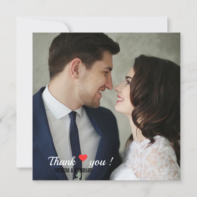 Custom Liebe Heart Wedding Foto Einladung (Vorderseite)