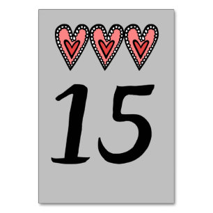 Custom Liebe Heart Wedding Tischnummer