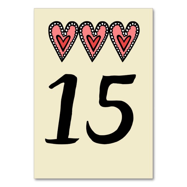 Custom Liebe Heart Wedding Tischnummer (Vorderseite)