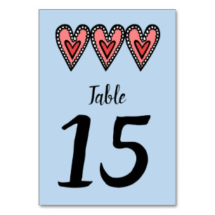 Custom Liebe Heart Wedding Tischnummer