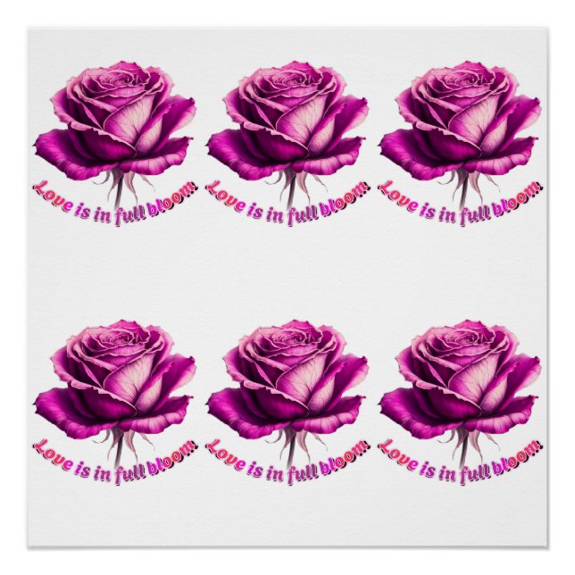 Custom Liebe in voller Blüte Rose Valentinstag  Poster (Vorderseite)