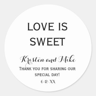 Custom Liebe ist Sweet Wedding Runder Aufkleber