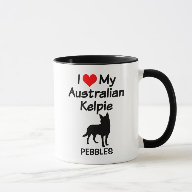 Custom Liebe My Australian Kelpie Dog Tasse (Rechts)