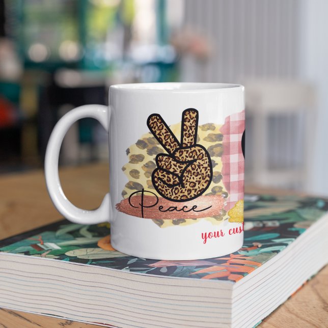 Custom Liebe Peace Chihuahua Valentine's Day Hund Kaffeetasse (Von Creator hochgeladen)