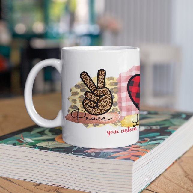 Custom Liebe Peace Maltese Valentinstag Hund Kaffeetasse (Von Creator hochgeladen)