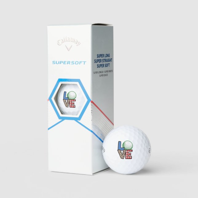 Custom Liebe Split Muster Weihnachtsgeschenk Golfball (Verpackung)