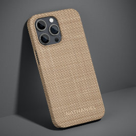 Custom Light Beige Tan Brown Textur Muster iPhone 13 Pro Hülle