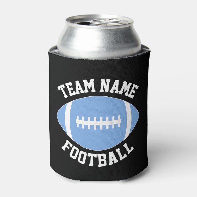 Custom Light Blue Football Team Name Personalisier Dosenkühler (Kanne Vorderseite)