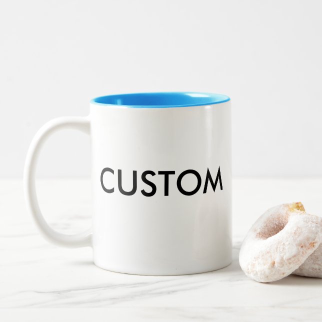 Custom Light Blue Zwei-Tone-Tasse Zweifarbige Tasse (Mit Donut)