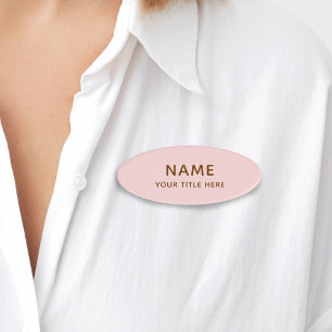 Custom Light Blush Pink Girl Simple Modern Title Namenschild