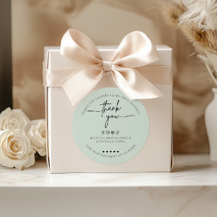 Custom Light Minze Aufkleber Danke Label