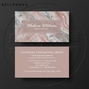 Custom Light Pink Blue White Glitzer Beruflich Visitenkarte