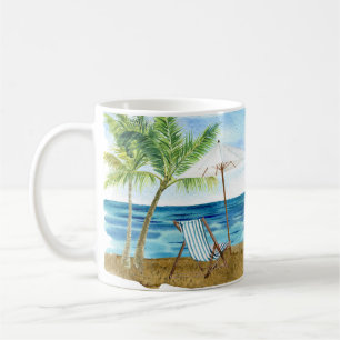 Custom Lighthouse Palm Tree Beach nautical Kaffeetasse