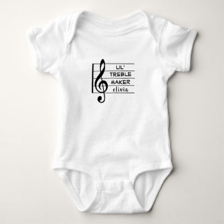 Custom Lil Treble Maker Music Design Baby Strampler