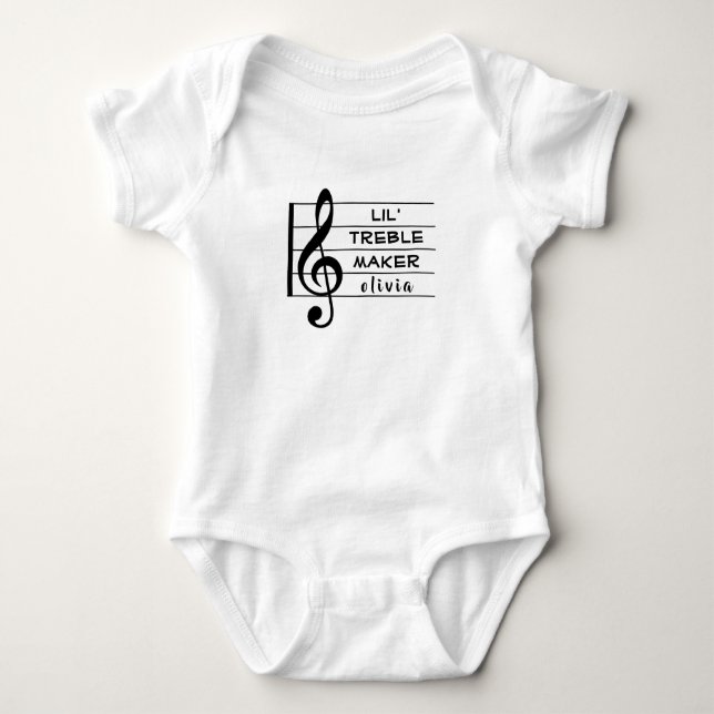 Custom Lil Treble Maker Music Design Baby Strampler (Vorderseite)