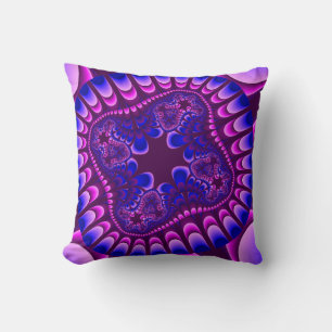 Custom Lila Blue Blume Throw Pillow Kissen