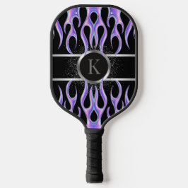 Custom Lila Flame Metallic Personalisiert Pickleball Schläger