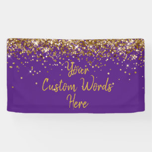 Custom Lila Gold Birthday Party Foto Stand Prof. Banner