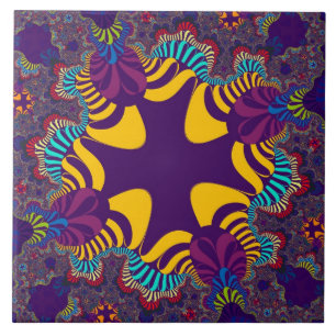 Custom Lila Gold Cross Large Tile Fliese