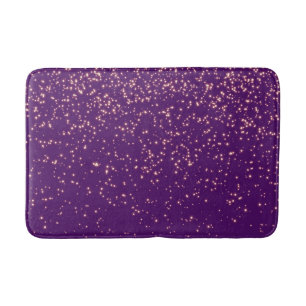 Custom Lila Gold Glitzer Confetti Personalisiert Badematte