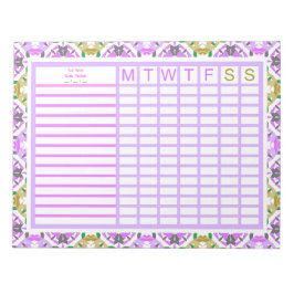 Custom Lila Green Back to School Goals Tracker Notizblock