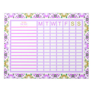 Custom Lila Green Back to School Goals Tracker Notizblock