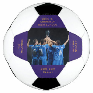 Custom Lila High School Senior Foto Abschluss Fußball