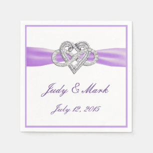 Custom Lila Infinity Heart Paper Napkins Serviette