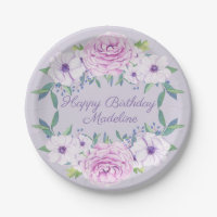 Custom Lila Lilac Floral Birthday Party