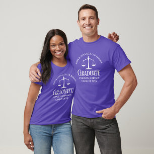 Custom Lila White Law School Abschluss T-Shirt