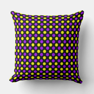 Custom Lila Yellow Polka Dot - Kleiner Dotpilz Kissen