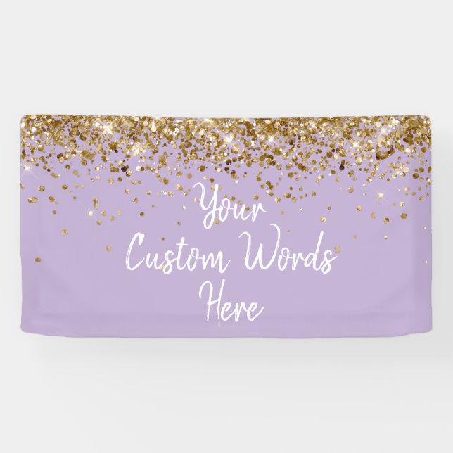 Custom Lilac Lila Birthday Party Foto Stand Banner (Horizontal)