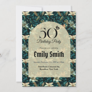 Custom Lilies Floral Custom Birthday Einladung