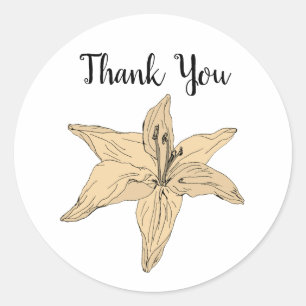 Custom Lily Blume Malerei Vielen Dank Runder Aufkleber