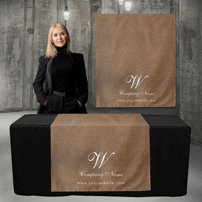 Custom Linen Business Table Runner Banner Script Wandteppich (Custom Linen Business Table Runner Banner Script Tapestry)